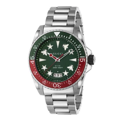 gucci white red and green mens watch|ya136222.